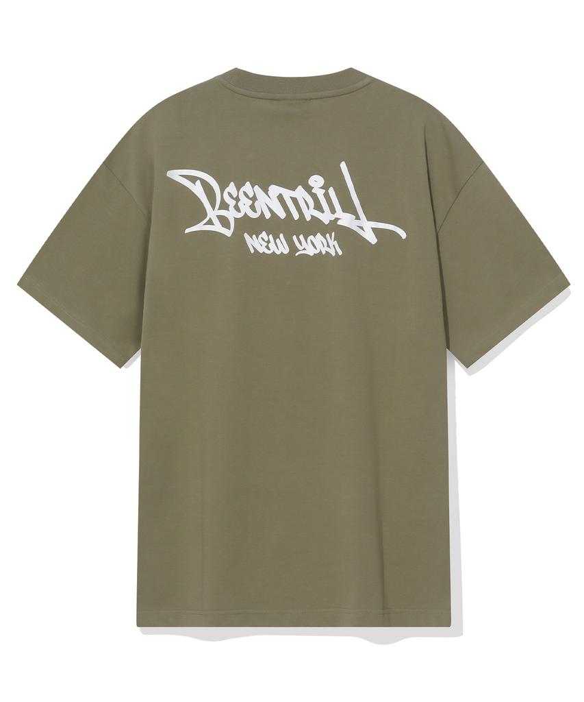 BEENTRILL Script Logo T-Shirt (Khaki)