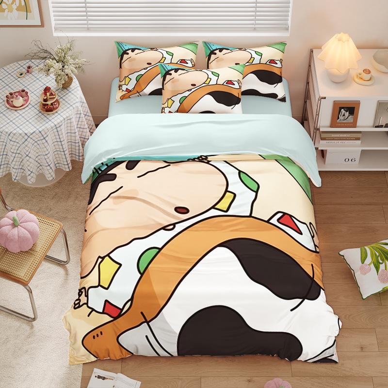 New Style C-Crayon Shin-chan Bedding Sets Shin-chan Duvet Cover Bed Set Quilt Cover Pillowcase Kids Adult Size