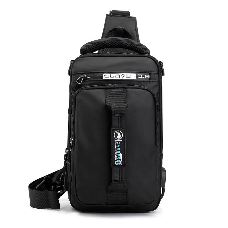 New Men's Chest Bag Charging USB Interface Chest Bag Multifunctional Single Shoulder Bag Backpack