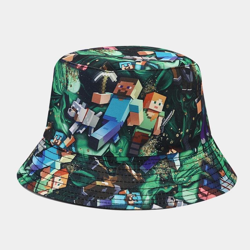 New Product European and American Popular Printing Double-sided Sun Hat Outdoor Sunscreen Sunshade Basin Hat Men's and Women's Bucket Hat