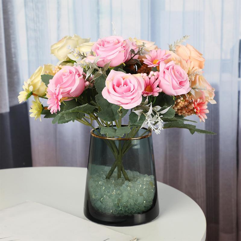 1 ks Plastová narozeninová imitace růže květina Garaden Falešná květinová kytice Domácí dekorativní Hedvábná svatební párty Umělá pivoňka