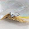 S925 Sterling Silver 50-Point Twisted Moissanite Ring with Four-Prong Setting