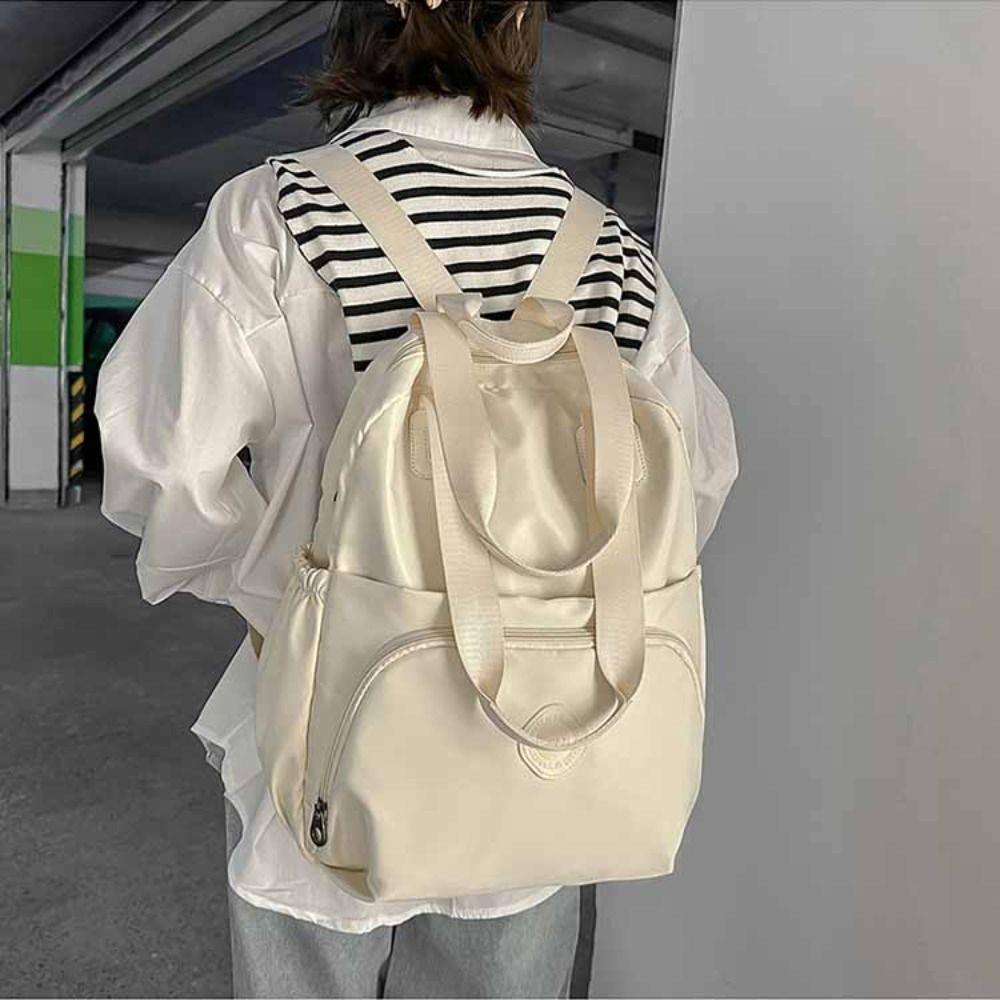 Solid Color Travel Shoulder Bag Korean Style Fitness Bag Cute Sport Nylon Backpack  Travel