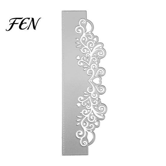 Thickened Steel Die Cuts Lace Flower Metal Cut Dies, Floral Heart Wedding Invitation Card Border Cutting Manual Tools Tool, Carbon Embossing