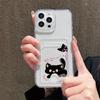 Card Slot Holder Silicone Wallet Pocket Case For Samsung A54 A24 Reno 12F 13F 14F Xiaomi Redmi Note 14 13 12 iPhone 13 14 16 Cover Clear Phone Bumper