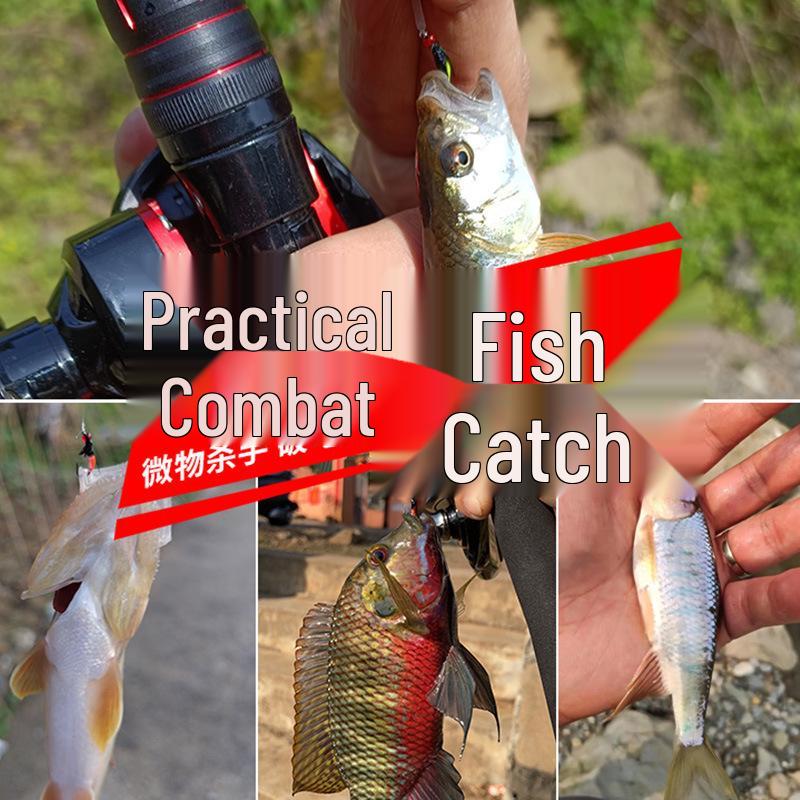 White Strip Fishing Rig: Micro Lure Baits, Mosquito Fly Hooks, Feather Lure, and Imitation Melon Seed Bait