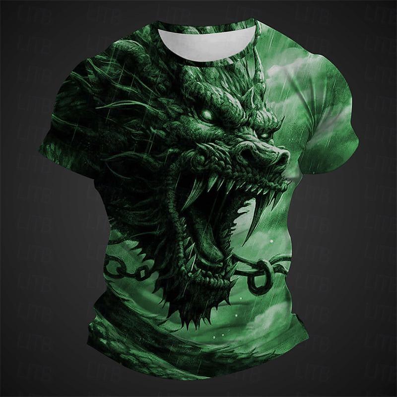 Men's T-Shirts Retro Animal Street 3d Print Short Sleeves Vintage Top T Shirt For Men Clothing Oversized Shirt Tee Summer T-Shirts Men’s