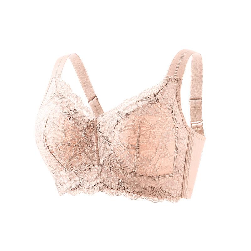 No Steel Ring Bra Women's Underwear Large Size Thin Design Adjustable Bra Adjustable Bra Double Breasted Upper Support Anti Sagging Bra