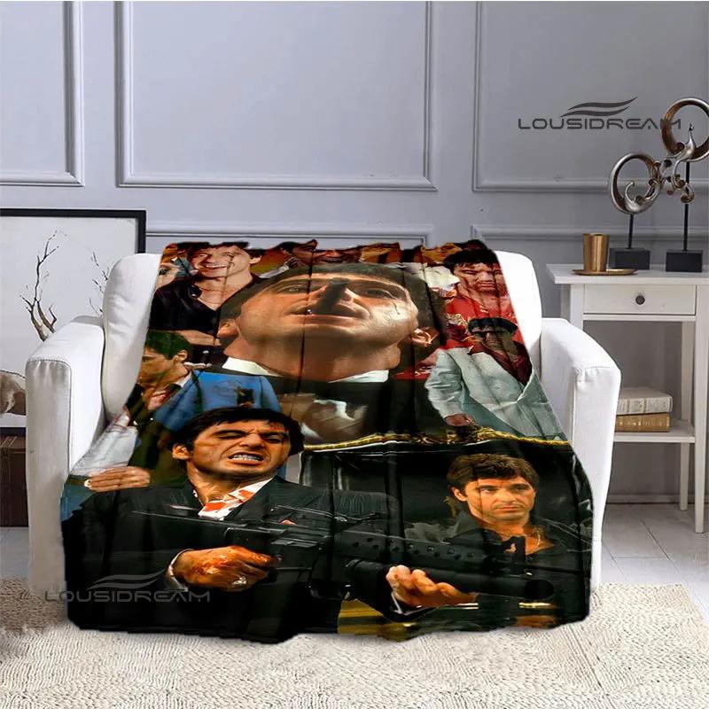 Classic Movie Scarface Blanket Flange Warm Blanket Soft and Comfortable Blanket Home Travel Blanket Bed Linings Birthday Gift