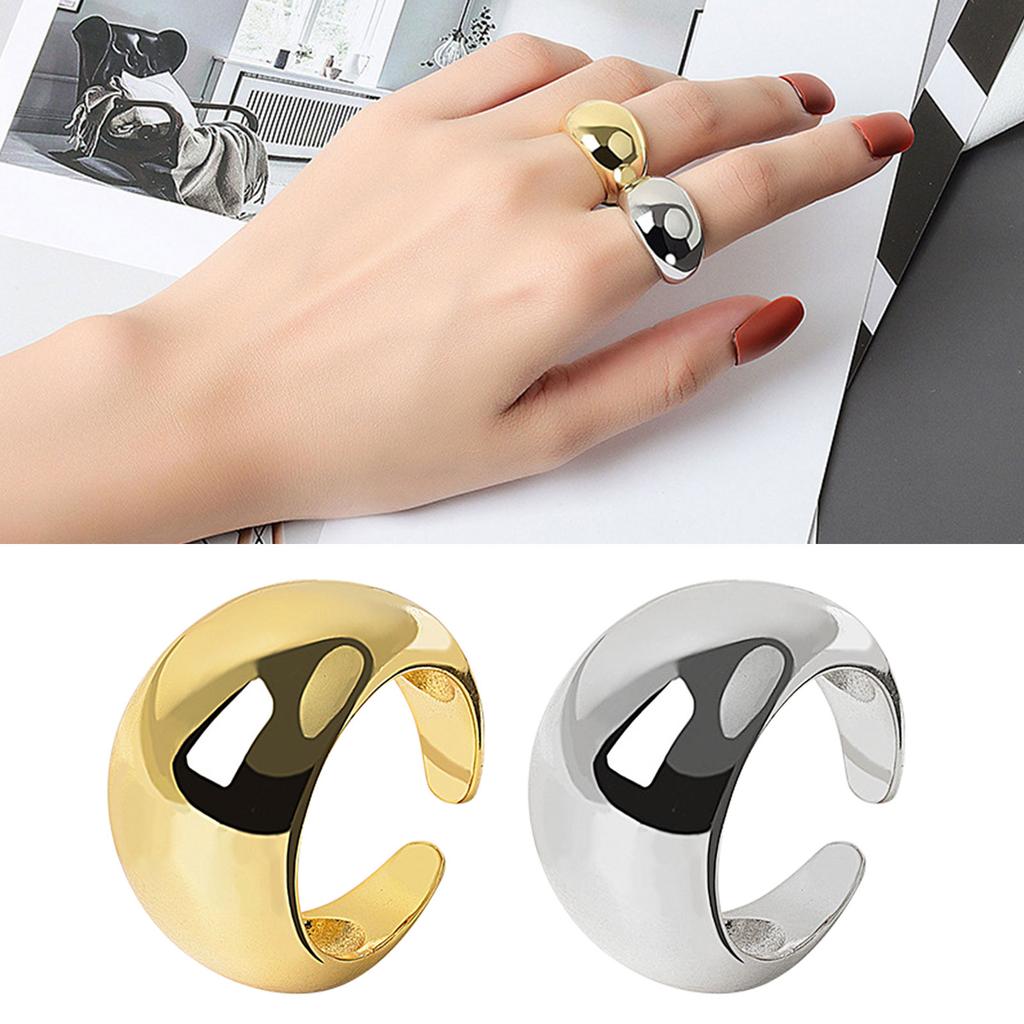 Simple Charm Geometric Rings Handmade Chunky Open Rings Statement Jewelry