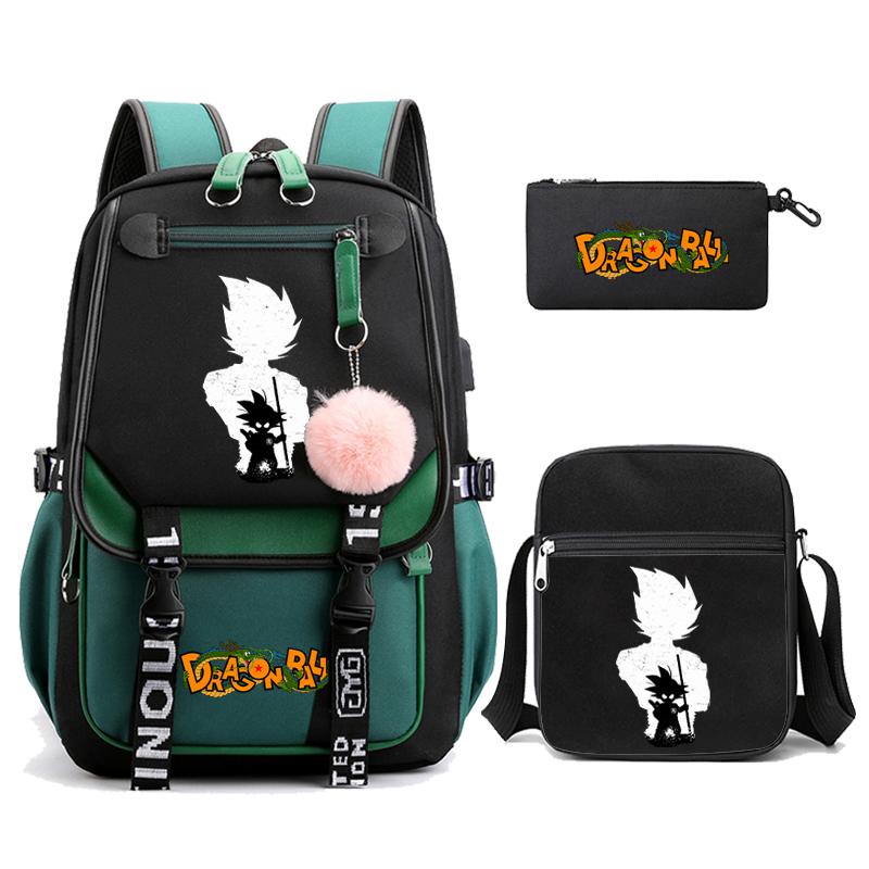 3Pcs/set Anime Dragon Ball Daily Laptop Backpack Lightweight bag for Men Women Travel Bag Student Girl Boy Back To School Unisex Bagpack Mochila