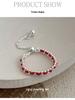 Cuiyan Shijie S925 Silver Korean Style Red Rope Drawstring Ring - Simple Handmade Women's Woven Jewelry