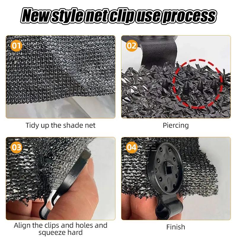 Shade Net Fixing Clips Durable Reusable Plastic Easy Install Weatherproof for Garden Patio Outdoor Greenhouse Use