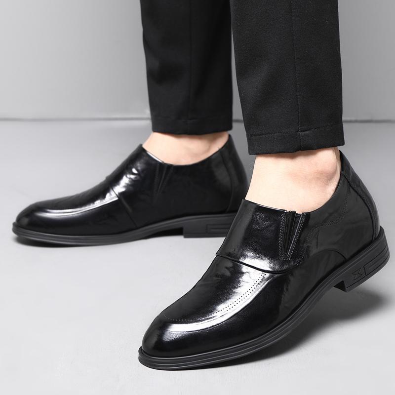 Moda Hakiki Deri Erkek Spor Ayakkabılar Asansörlü Ayakkabılar 3/6/8CM Yükseklik Artırıcı Loafer Erkek Parti Günlük İş Moccasinleri Daha Uzun Erkek
