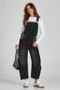 Womens Denim Bib Overalls Barrel Leg Baggy Jean Jumpsuit With Pockets