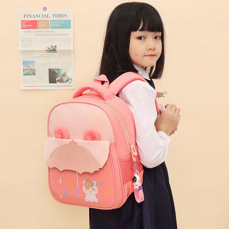 Fashionable Spine Protection Backpack for Girls, Ages 3-6: Lightweight and Double-Strapped for Kindergarten To First Grade.