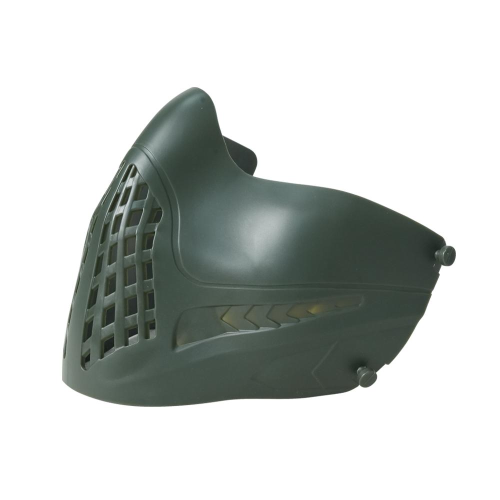 BOOIU Masque Tactique Demi-Visage Maille Nylon Respirant Double Ruban Réglable Wargame Chasse Paintball Airsoft Masques Protecteurs