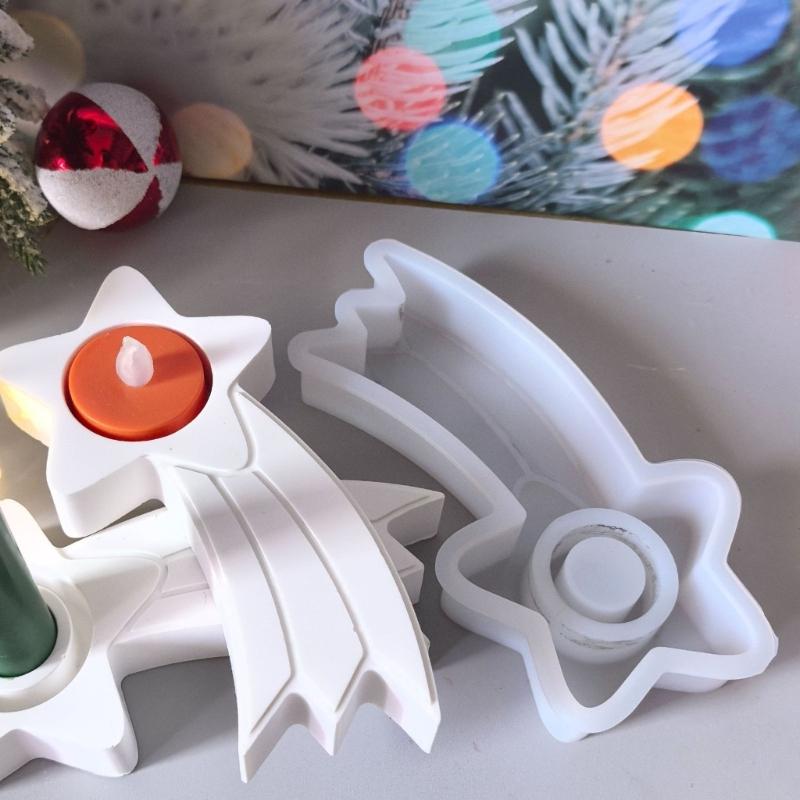 Star Silicone Candlestick Molds Heat Resistant For Epoxy Resin Candle Tealight Holder Christmas Home Decoration