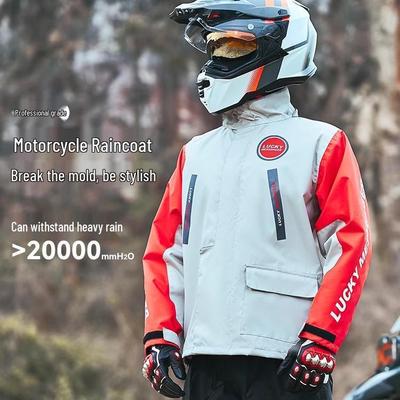 Men's Stormproof Motorcycle Raincoat Set - Split Suit & Takeaway Rider Windbreaker