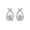 Cross Zircon Earrings Women Exquisite Versatile Design Niche and High-end Earrings Accessories