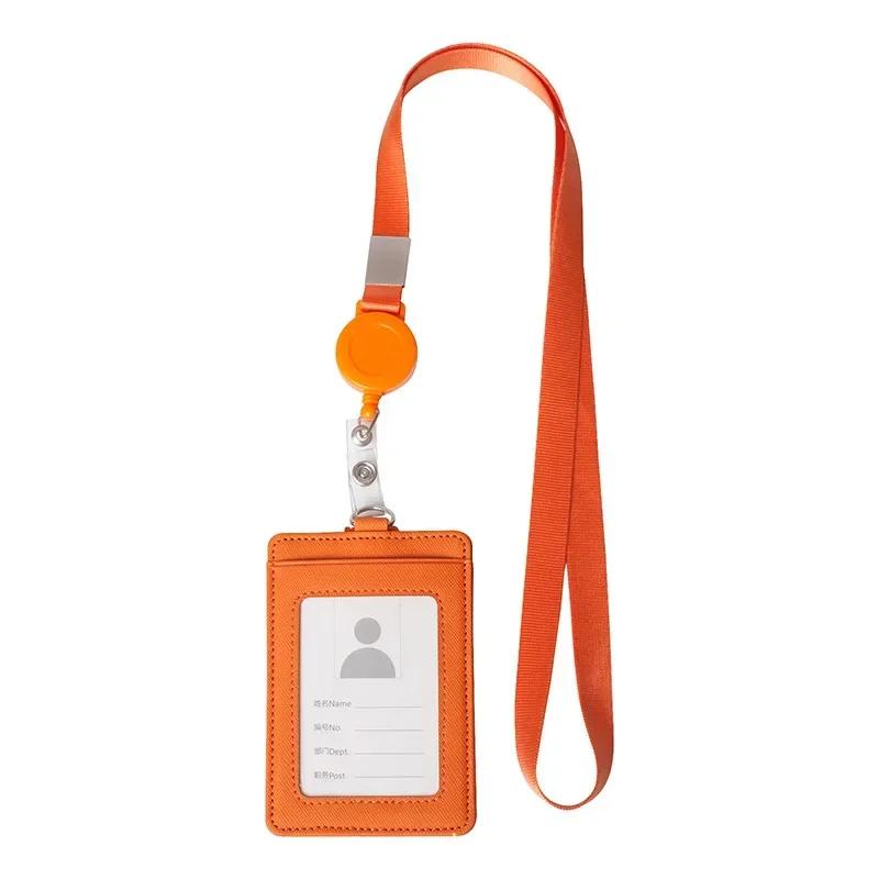 Multi-functional Card Holder with Lanyard for Men and Women Credit Cards Bank Cards Student Cards Leather Wallet ID Badge Case