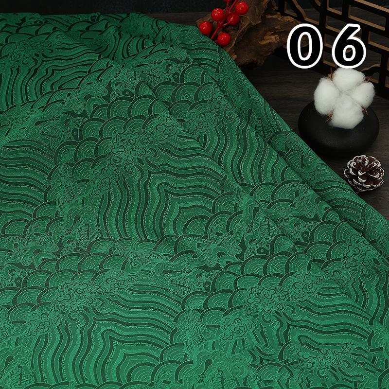 100x150cm Meerwasser Wolke Welle Jacquard Brokatstoff Chinesischer Stil Damast Satin DIY Nähen Hanfu Cheongsam Antikes Kostüm