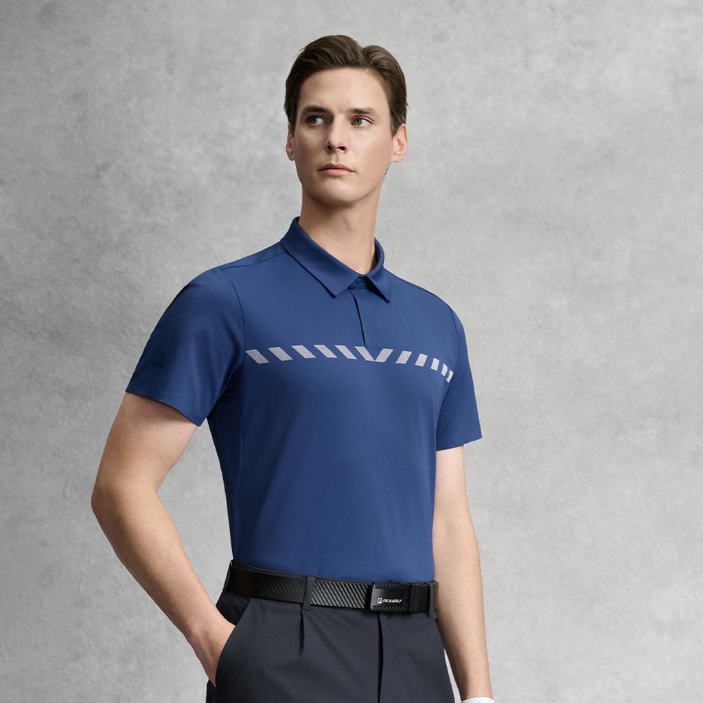 FILA Golf Series Contact Cool Classic Design Polo Shirt Men tops Deep-Sapphire-Blue A11M625160FNV