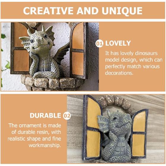 Holibanna 3D Dragon Wall Art Decor Hanging Dinosaurs Sculpture Wall Mounted Room Decor Home Wall Decorations for Kids Bedroom