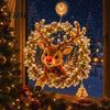 Hanging Glass Window Light Christmas Suction Cup Light, 7.8-Inch Double-Layer Warm LED Tree Battery Powered for Holiday Windows, Doors Festive