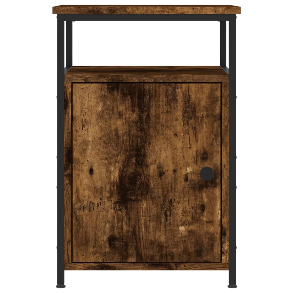 Nightstand Smoked Oak Finish 40 x 42 x 60 cm Engineered Wood