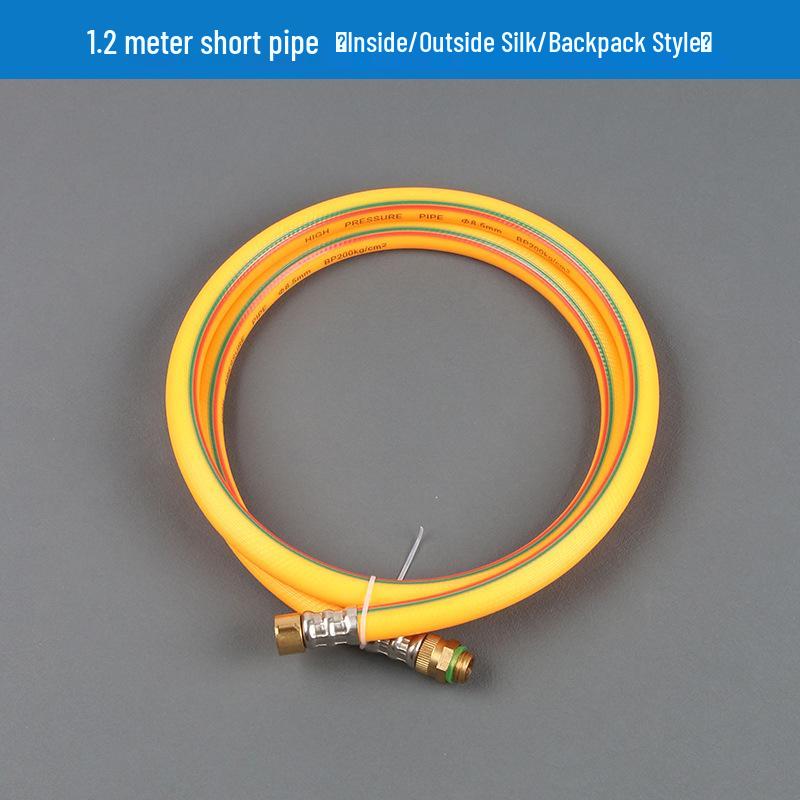 Double Cylinder Gasoline Knapsack Sprayer with Pump, Pressure Regulating Valve, and Fuel Tank Switch.