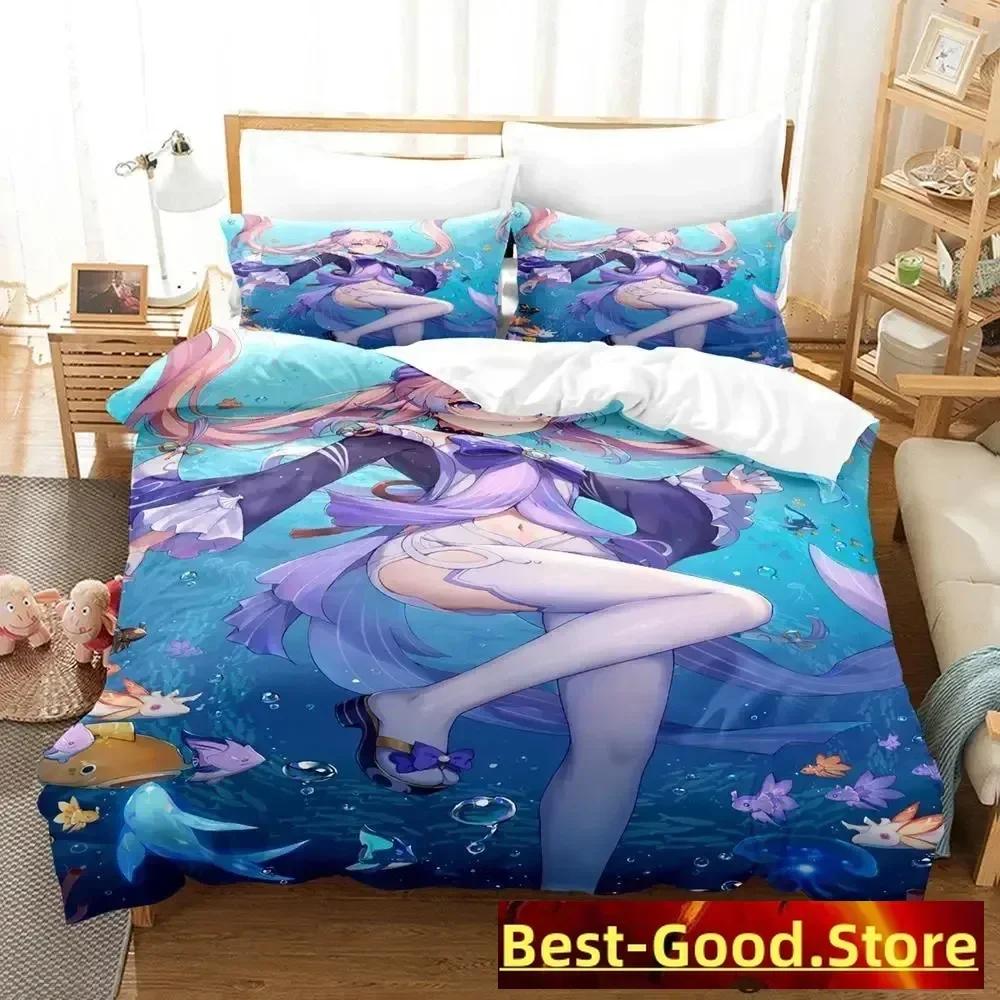Game Genshin Impact Sangonomiya Kokomi Bedding Set Single Twin Full Queen King Size Bed Set Adult Kid Bedroom Duvetcover Sets