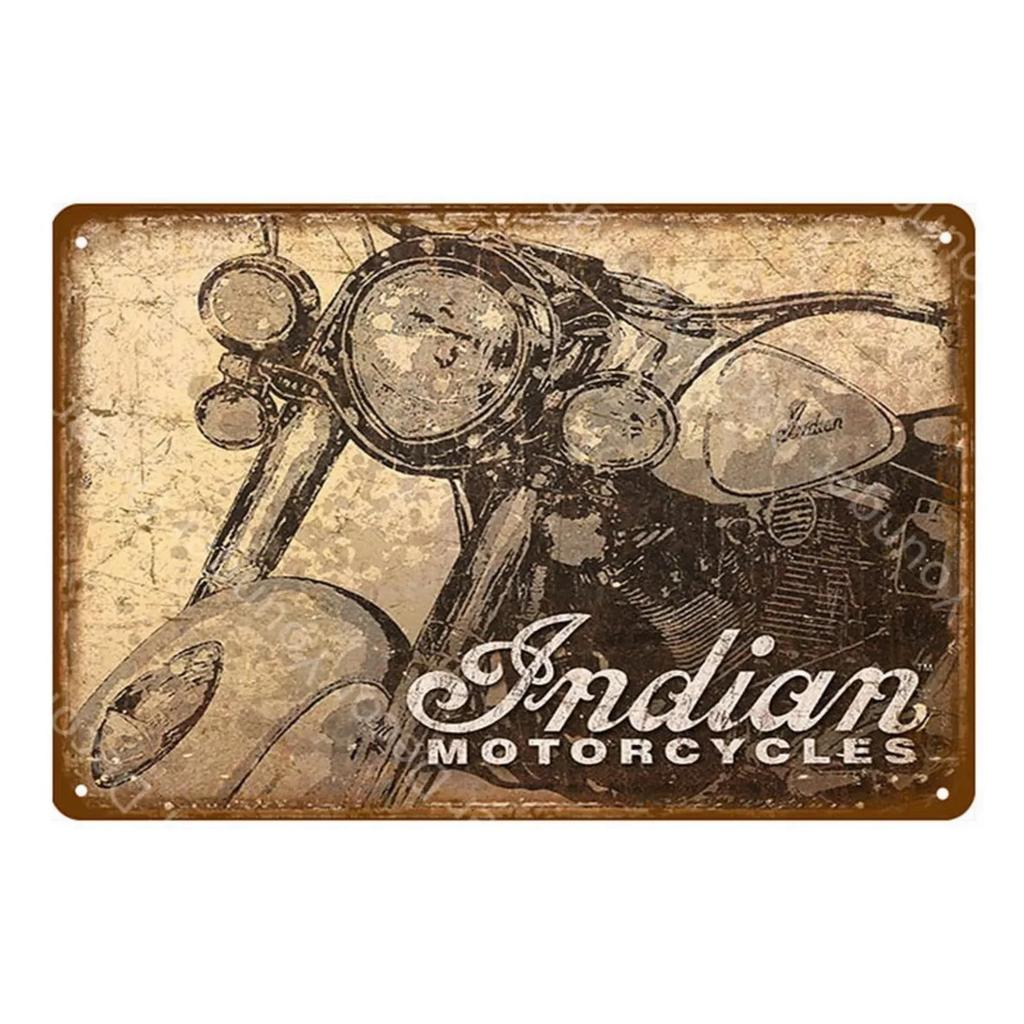Metal Tin Sign Indian Motorcycles Wall Decoration Tinplate Signs Vintage Shabby Iron Plate Painting Bar Garage Man Cave Signa