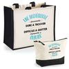 Gift Set - PLANETEE - Jute Tote Bag Duo & « A Formidable Archaeologist » Pencil Case - Jute/Cotton - Made In France