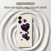 For Samsung Galaxy A07 4G Case Purple Love Pattern Printing Straight Edge TPU Phone Back Cover