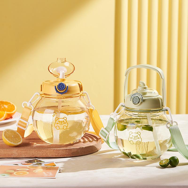 Cute pot belly cup kids outdoor water cup submarine with straw with portable space water bottle