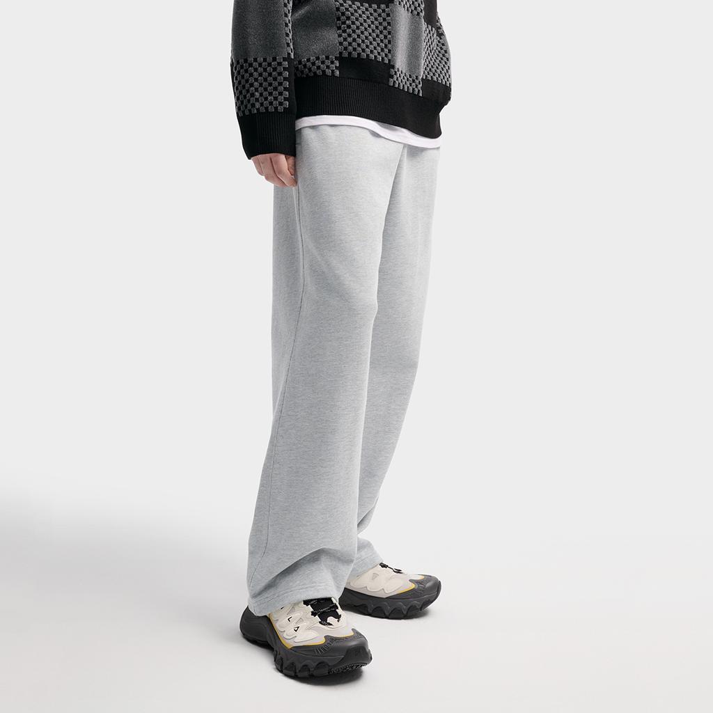 Fila Original Classic Minimalist Retro Casual Trendy Versatile Comfortable Knitted Sports Pants Men Pants Smoke-Flower-Gray F51M619601FMG