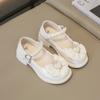Sweet Children Princess Shoes 2024 Elegant Love Crown Bowknot Kids Leather Shoe Fashion Chic Girls Pearl Single Shoes Mary Janes