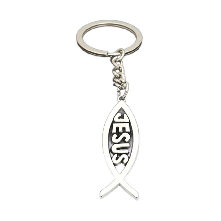 Fashionable Metal Letter/Fish/Crosses Pendant Key Rings Charm for Trendsetters