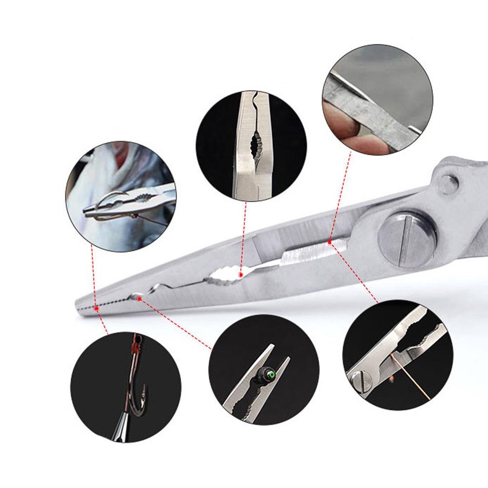 2pcs Fishing Pliers Grip Set Aluminum Alloy Fish Gripper Tools Scissor Line Cutter Hook Remover Split Ring Tackle Saltwater
