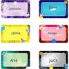 300 Pcs Name Tag Label Sticker Galaxy-Themed In 6 Designs with Perforated Line for School Office Home (3.5"x2.2" Each)