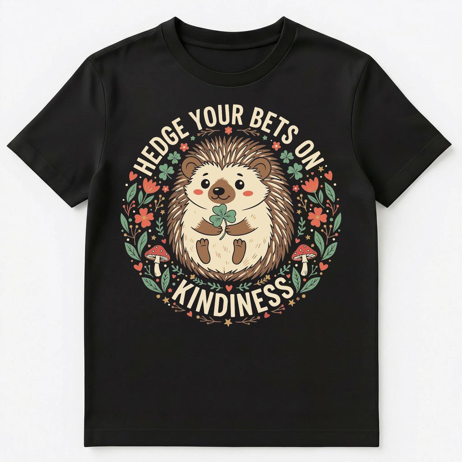 Charming Hedgehog Kindness Theme Enthusiast Design Unisex T-Shirt 2XL