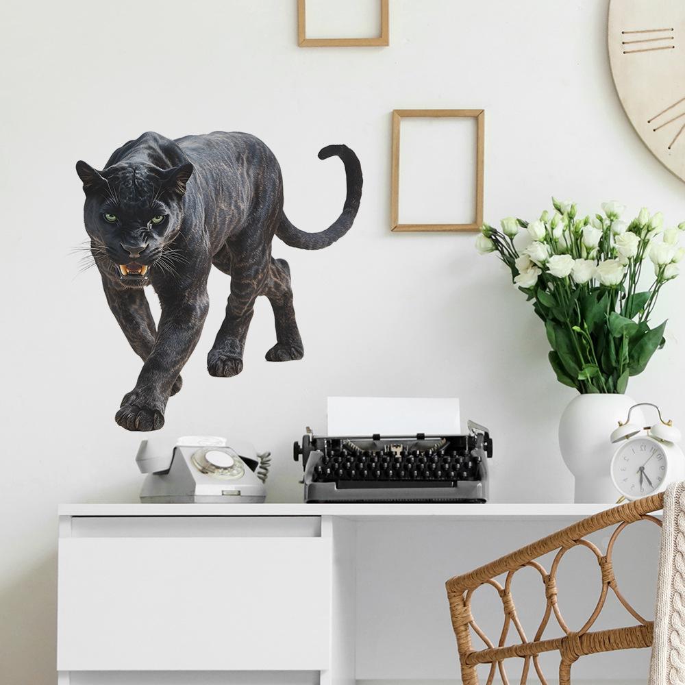 Fierce Black Panther Bedroom Living Room Home Wall Background Landscaping Decoration Wall Stickers