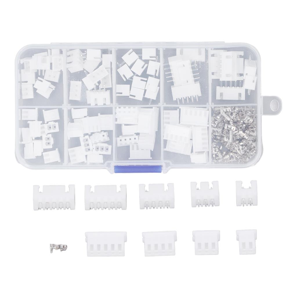 230Pcs JST Connector Kit Plastic Shell Brass Contact 2P 3P 4P 5P XH2.54mm Male Female Housing Connec