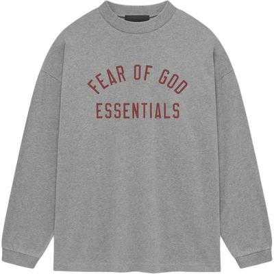 Maglietta a maniche lunghe in jersey Essentials Grigio Melange Scuro Uomo Top Grigio 125BT244201F