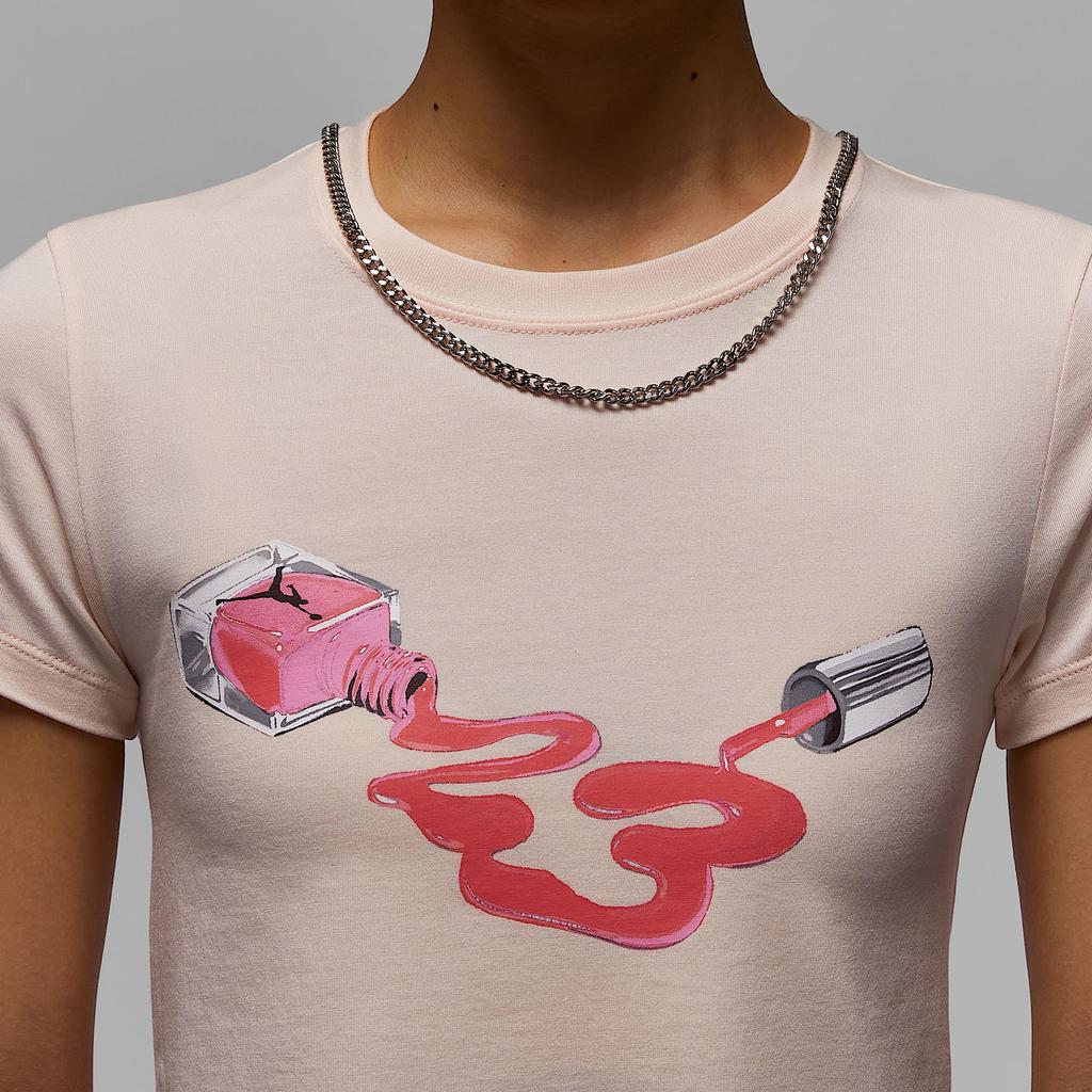 Jordan Comfortable Stylish Round Neck Slim Fit Short Sleeve T-Shirt Women Tops Ice-Pomegranate HJ0143-838