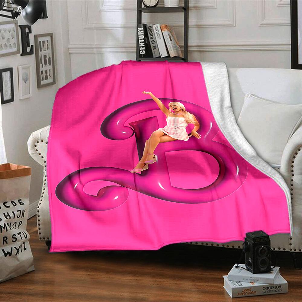 1pc pink girl Flannel Blanket Soft Warm Throw for Home, Office, Travel, All-Season Cozy Bedding GiftL1199