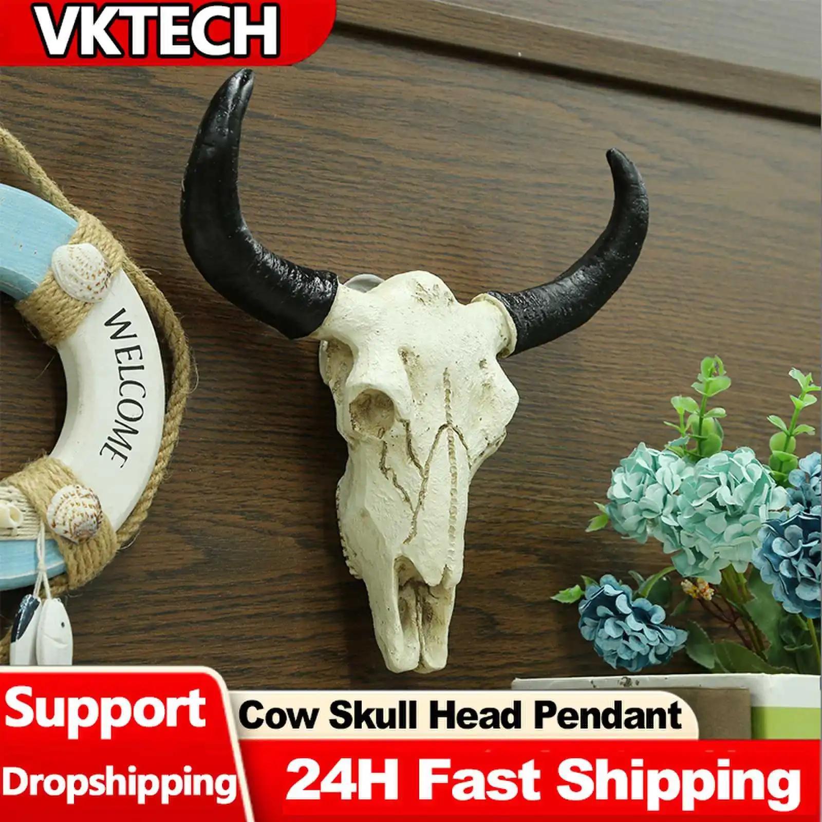 

Подвеска в виде черепа коровы, фигурки, поделки, украшение в виде черепа коровы длиннорогой, модное, ностальгическое, реалистичное, для домашнего декора на Хэллоуин CHINA