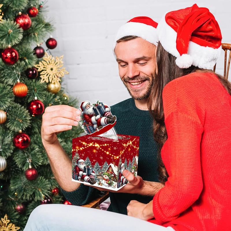 Vánoční dárková krabička s penězi Šťastný nový rok 2026 Dekorace Překvapení Krabička na tahání peněz Vánoce Navidad Dárek Santa Clause Peněžní obálka