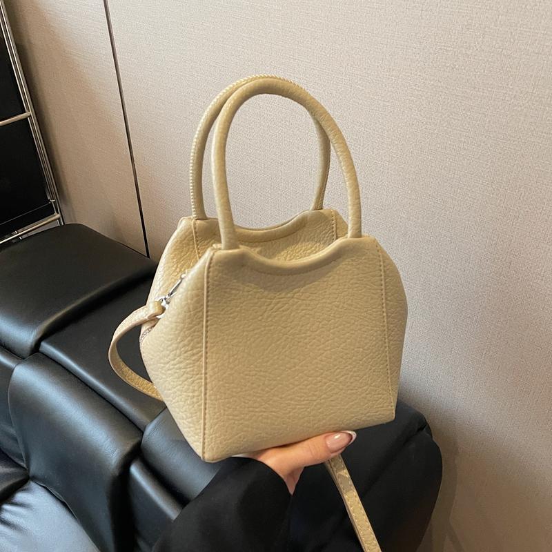 High-end Women's Bucket Bag Solid Casual Pu Leather Shoulder Bags Trendy Large Capacity Handbags Korean Versatile Crossbody Pack